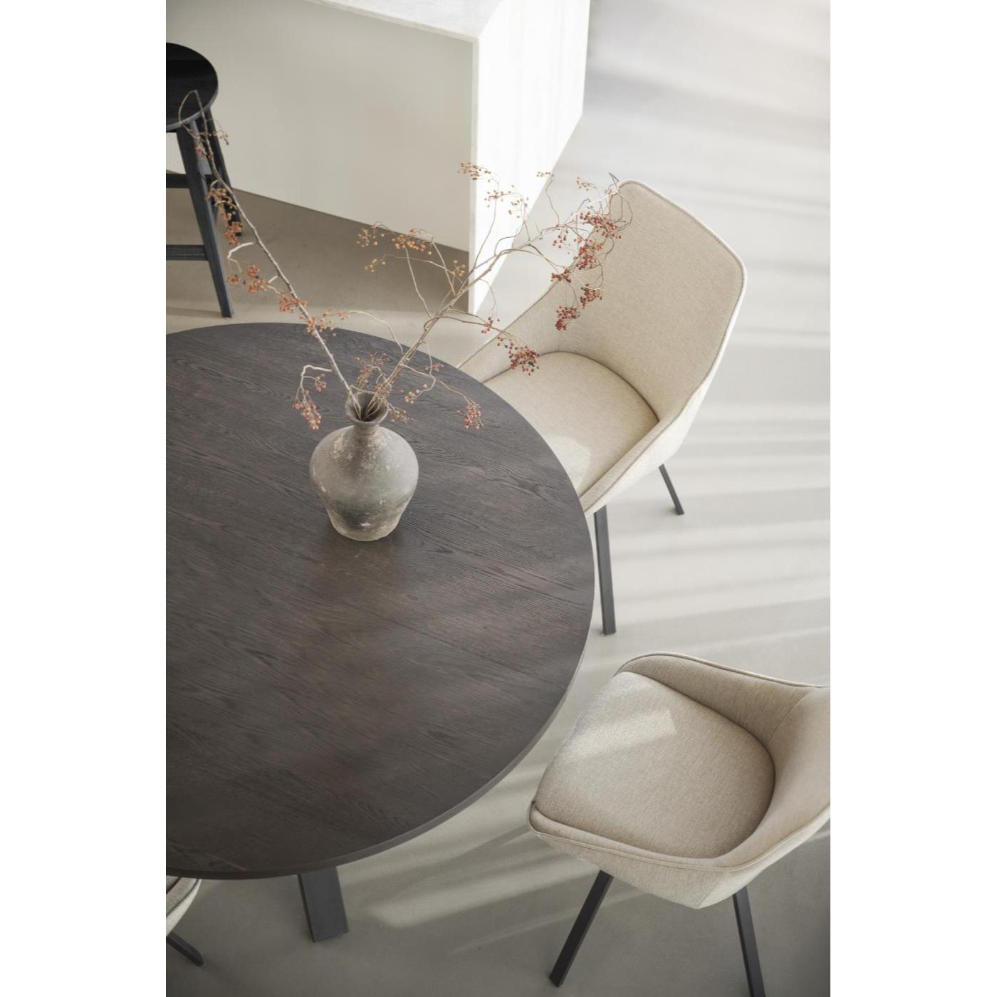 Alison tuoli musta metallijalka / vaalea beige kangas