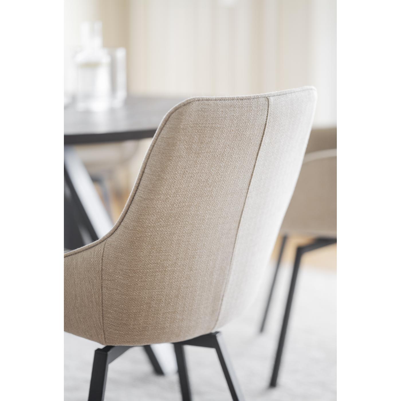 Alison tuoli musta metallijalka / vaalea beige kangas