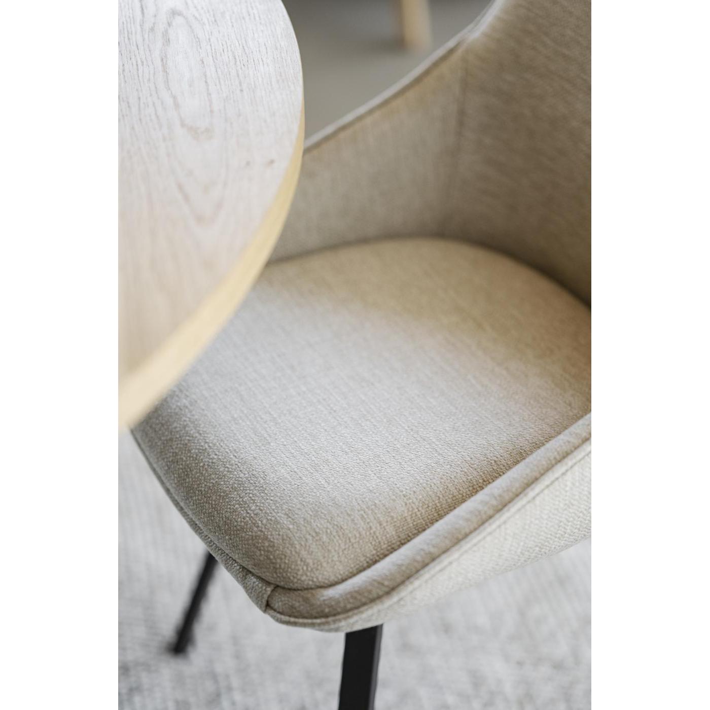 Alison tuoli musta metallijalka / vaalea beige kangas