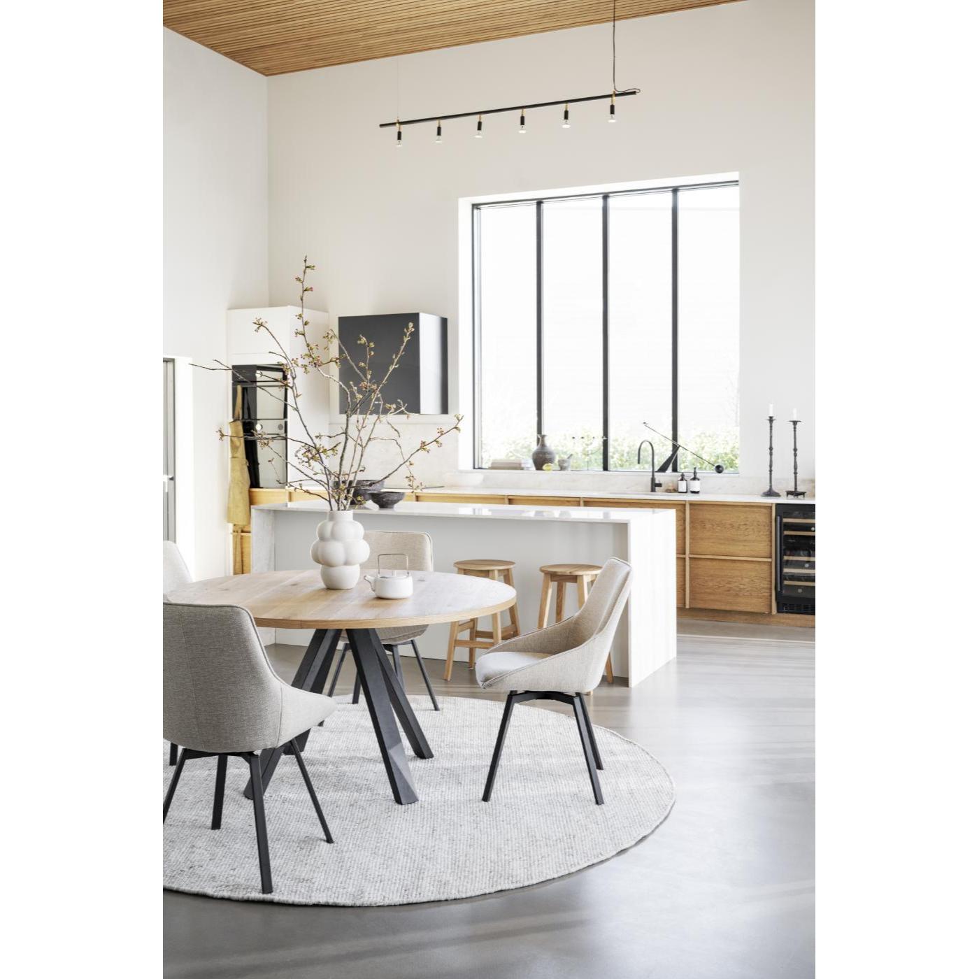 Alison tuoli musta metallijalka / vaalea beige kangas