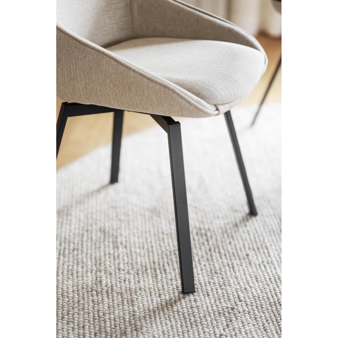 Alison tuoli musta metallijalka / vaalea beige kangas