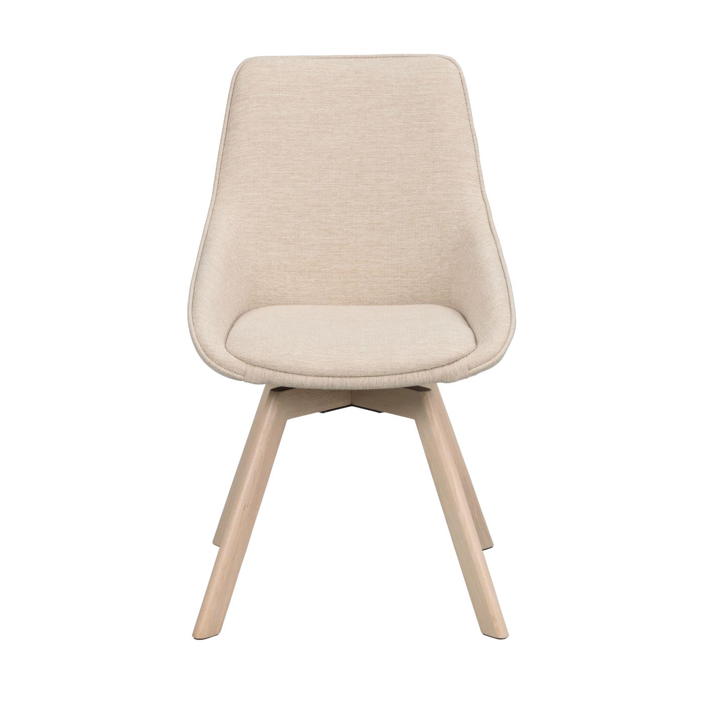 Alison tuoli valkolakattu tammijalka / vaalea beige kangas