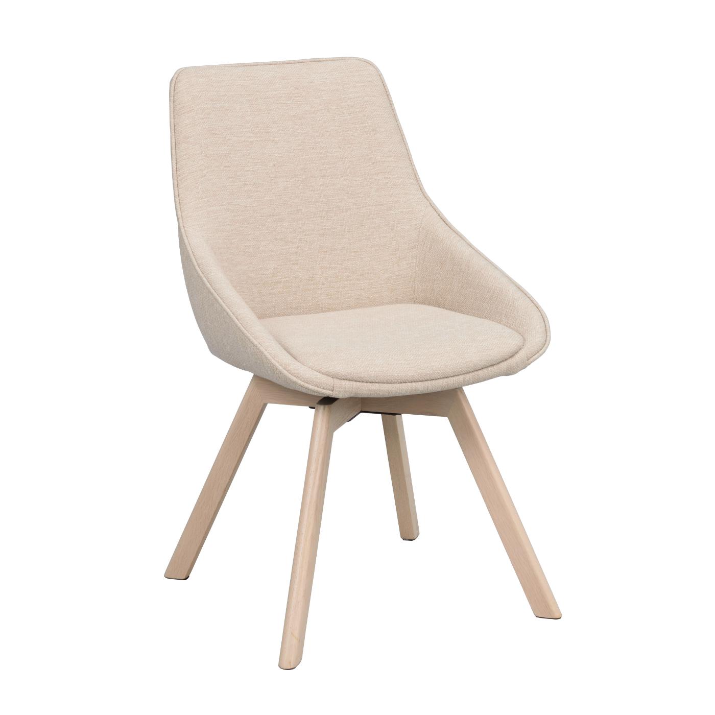 Alison tuoli valkolakattu tammijalka / vaalea beige kangas