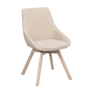 Alison tuoli valkolakattu tammijalka / vaalea beige kangas