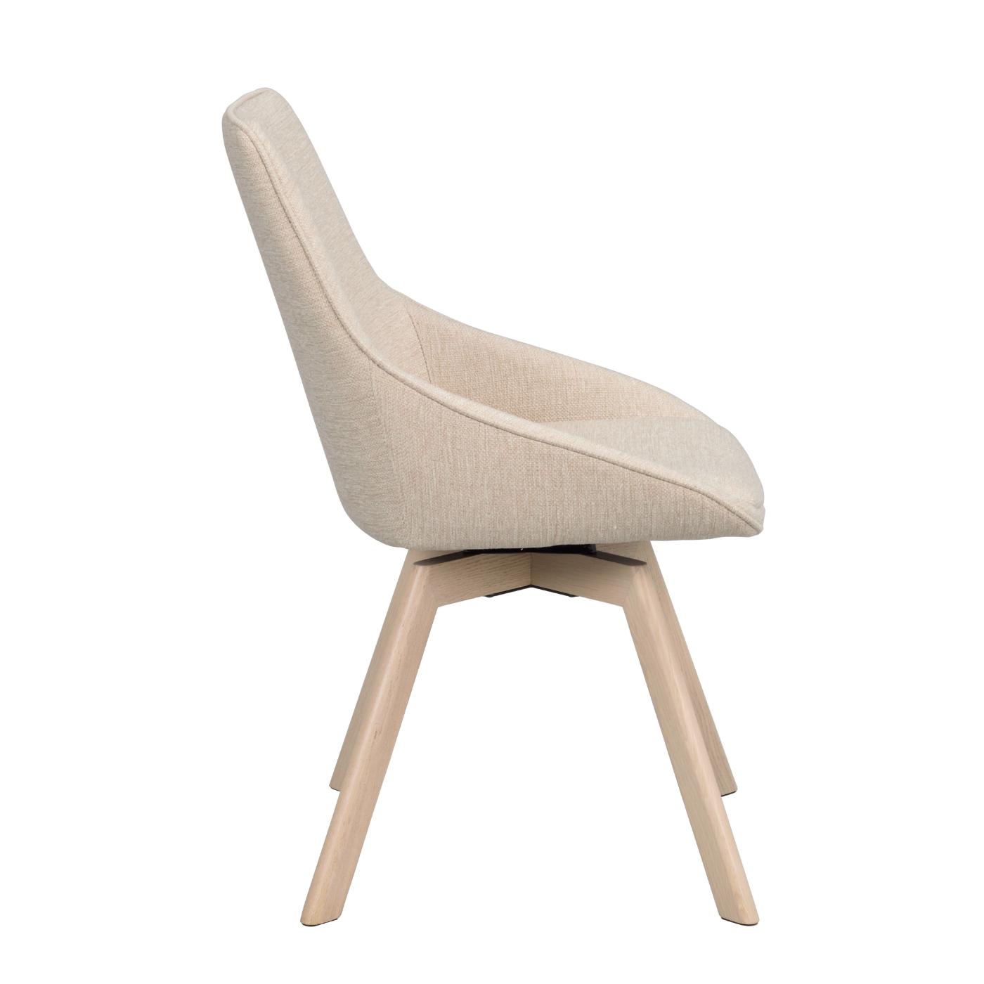 Alison tuoli valkolakattu tammijalka / vaalea beige kangas