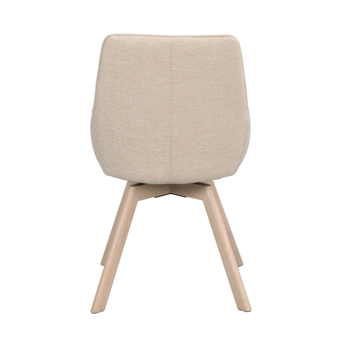 Alison tuoli valkolakattu tammijalka / vaalea beige kangas