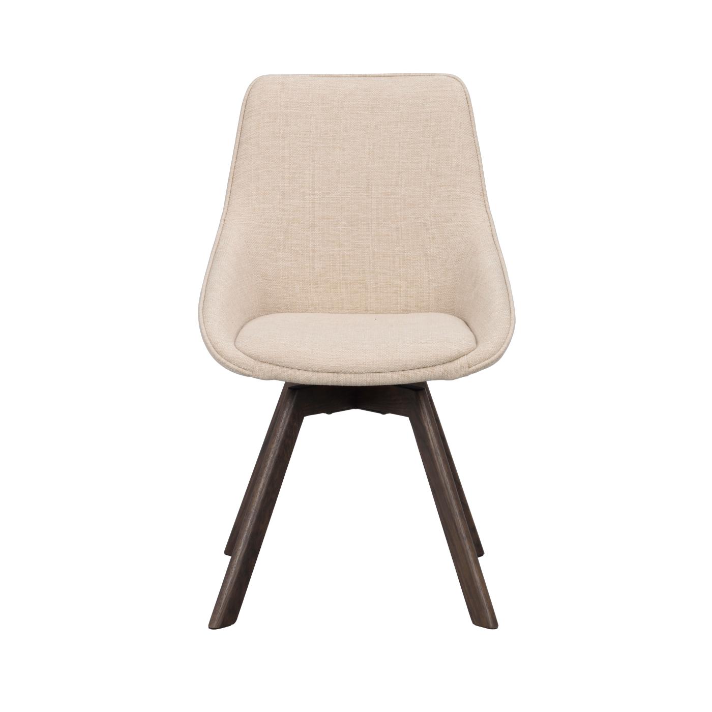 Alison tuoli ruskealakattu tammijalka / vaalea beige kangas