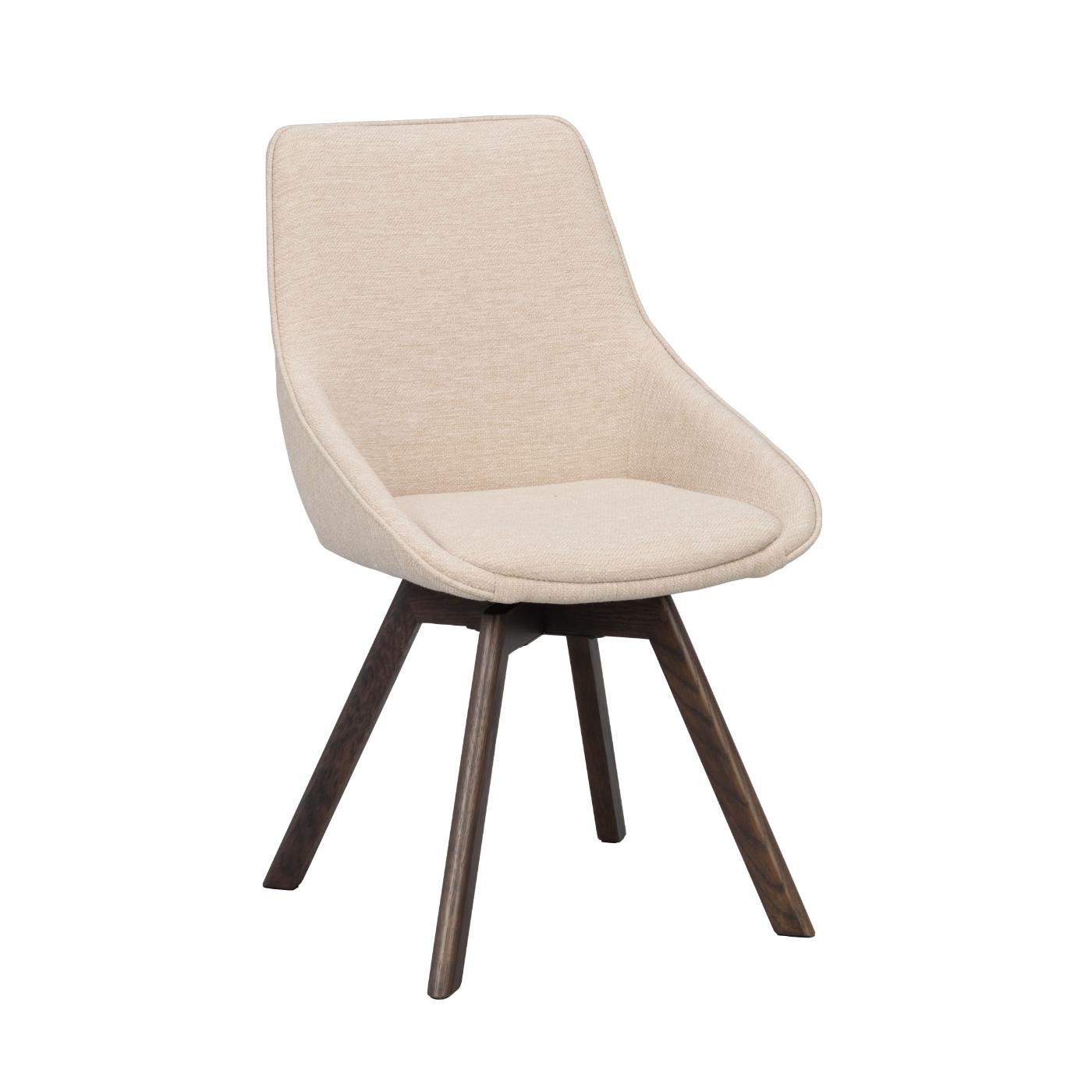 Alison tuoli ruskealakattu tammijalka / vaalea beige kangas