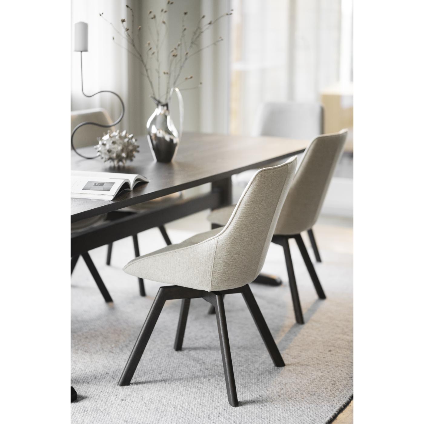 Alison tuoli ruskealakattu tammijalka / vaalea beige kangas