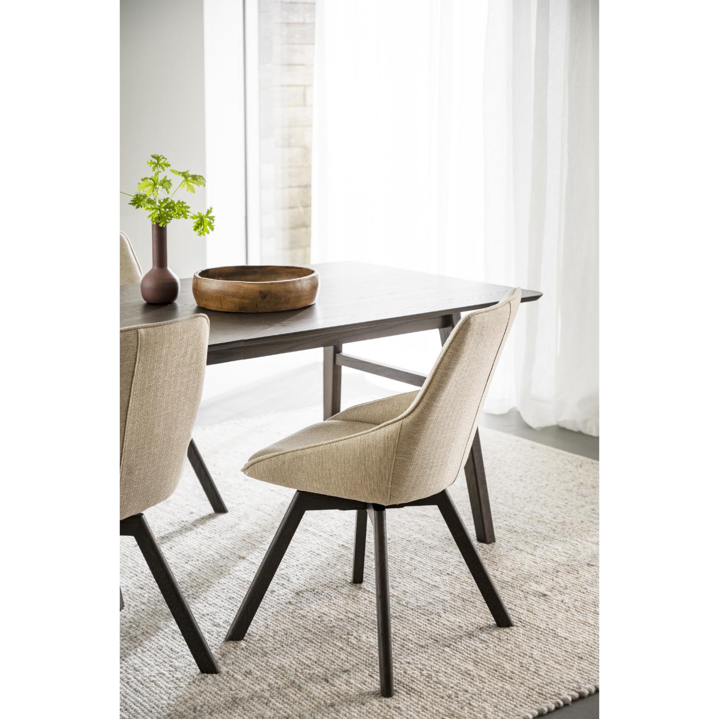 Alison tuoli ruskealakattu tammijalka / vaalea beige kangas