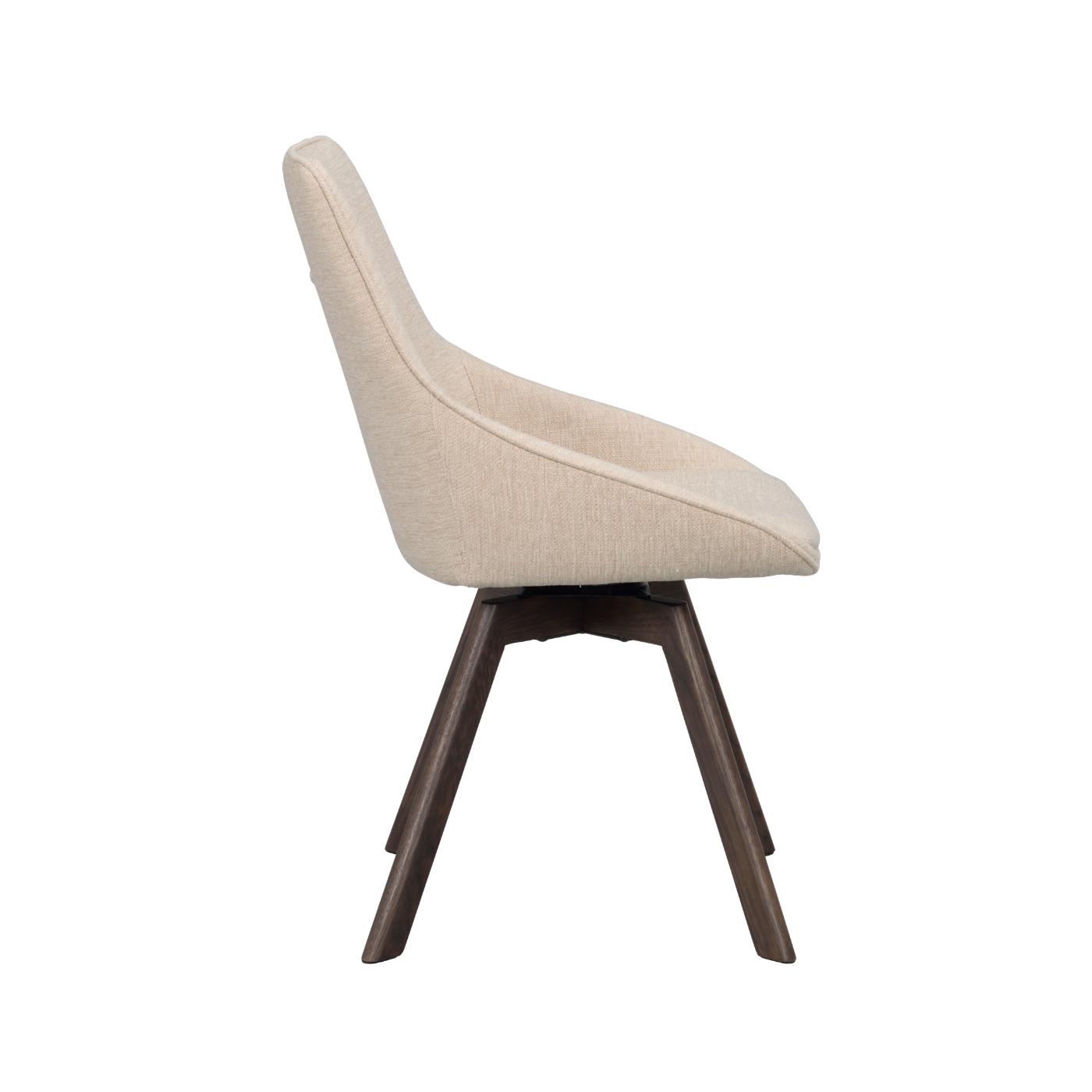 Alison tuoli ruskealakattu tammijalka / vaalea beige kangas