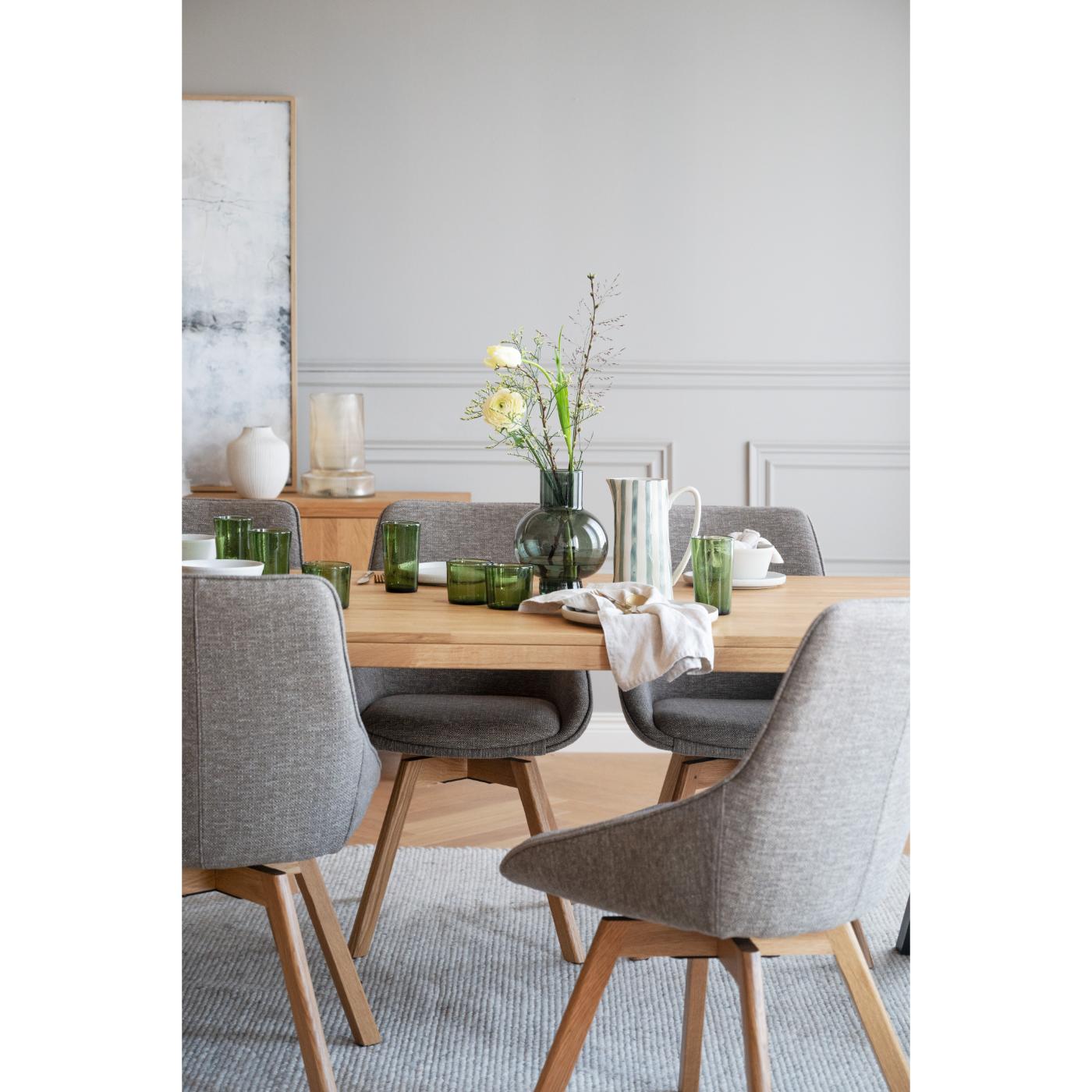 Alison tuoli lakattu tammijalka / tumma beige kangas