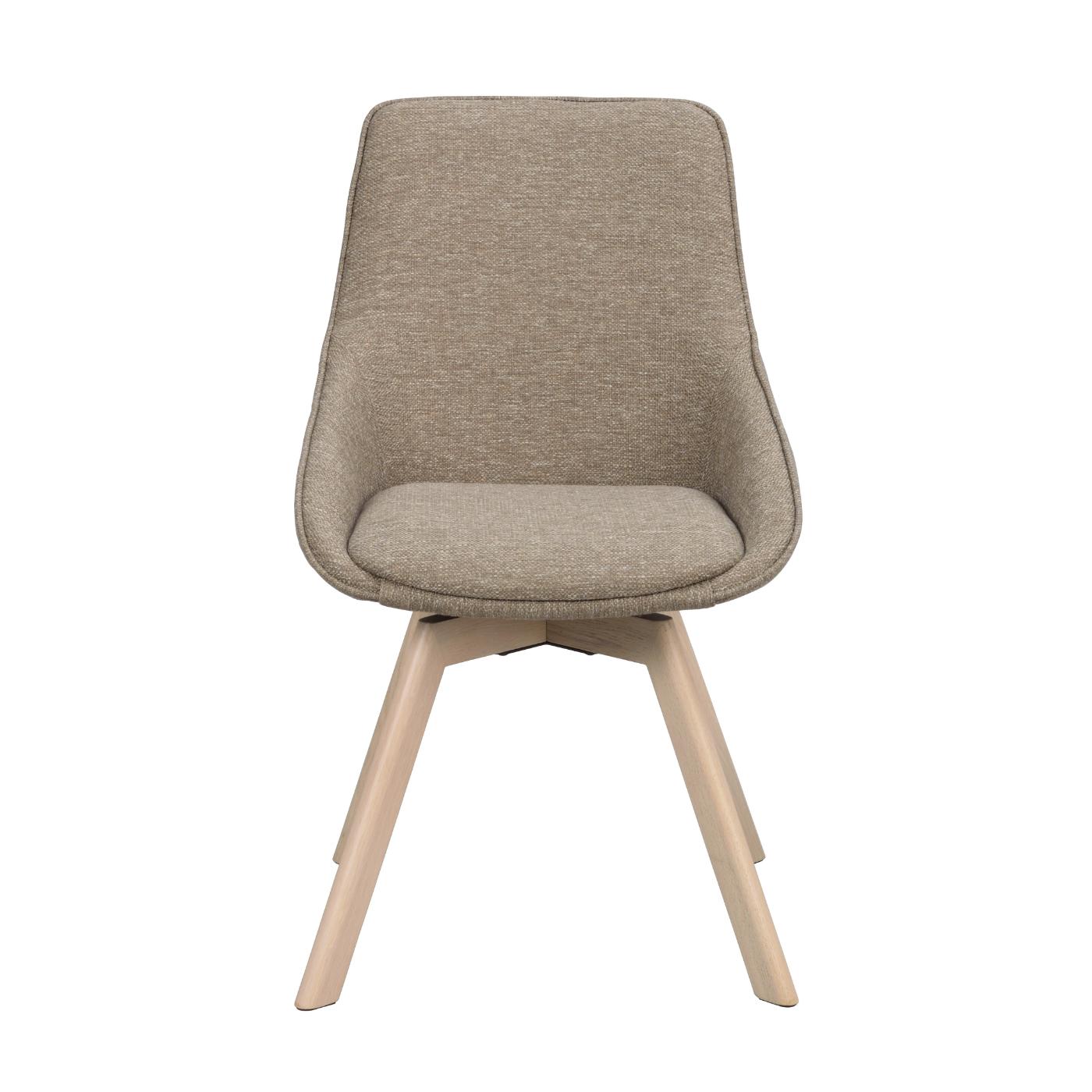 Alison tuoli valkolakattu tammijalka / tumma beige kangas