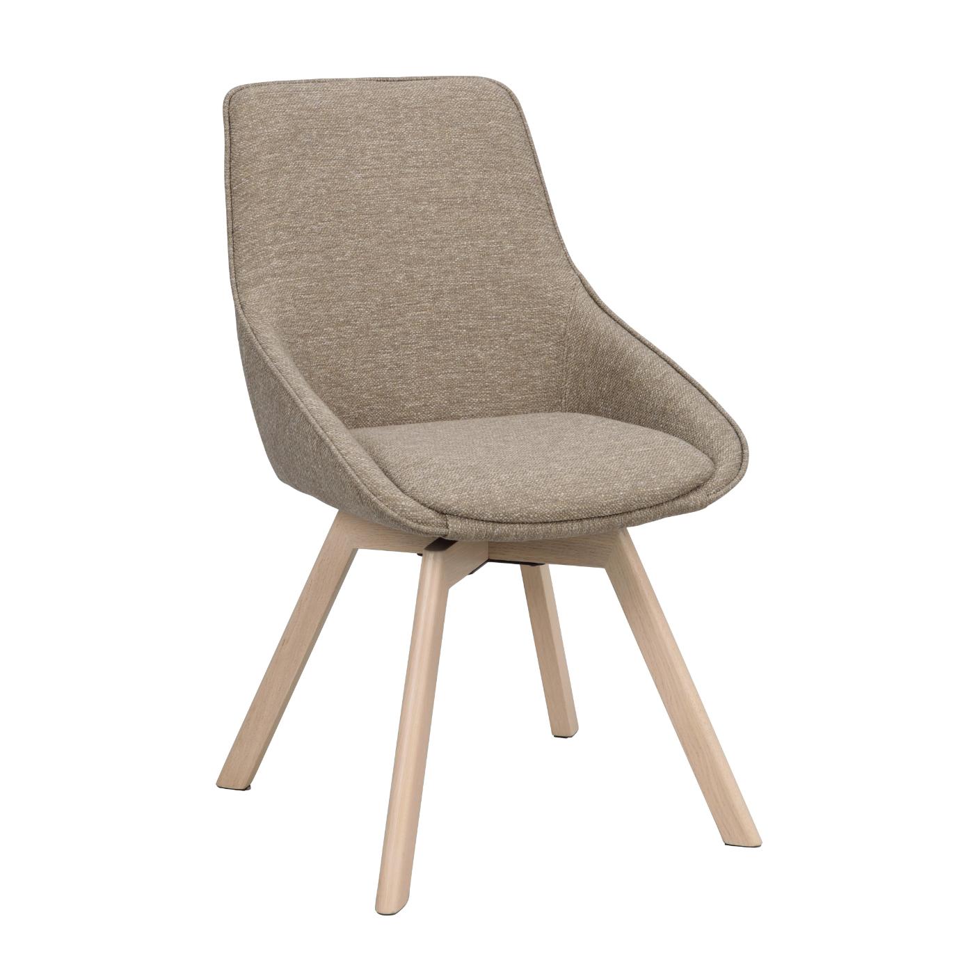 Alison tuoli valkolakattu tammijalka / tumma beige kangas