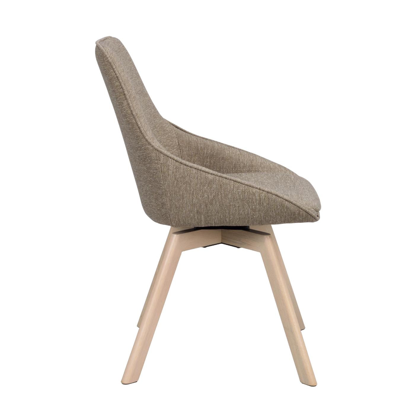 Alison tuoli valkolakattu tammijalka / tumma beige kangas