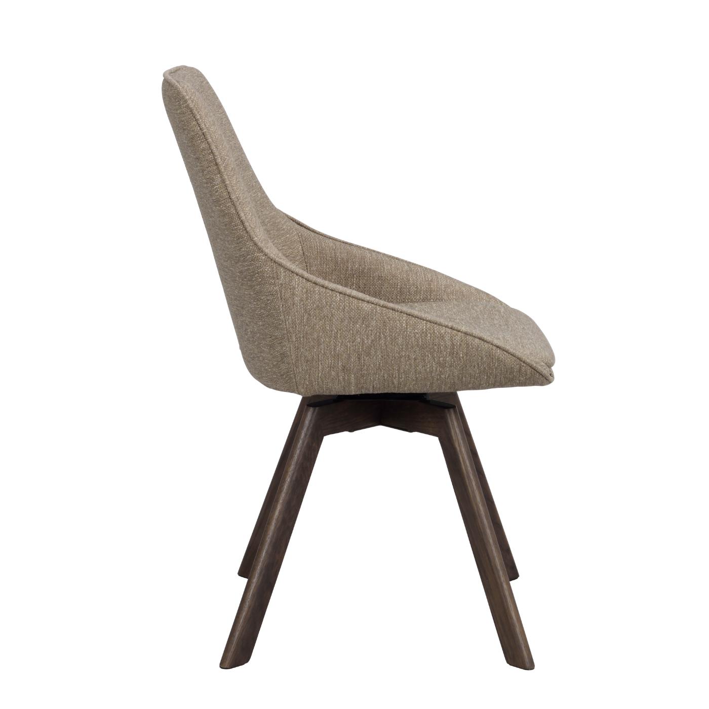 Alison tuoli ruskealakattu tammijalka / tumma beige kangas