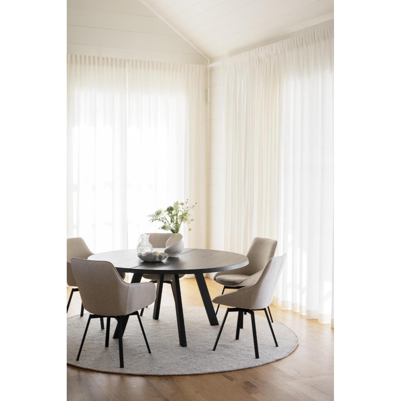 Alison tuoli musta metallijalka / vaalea beige kangas