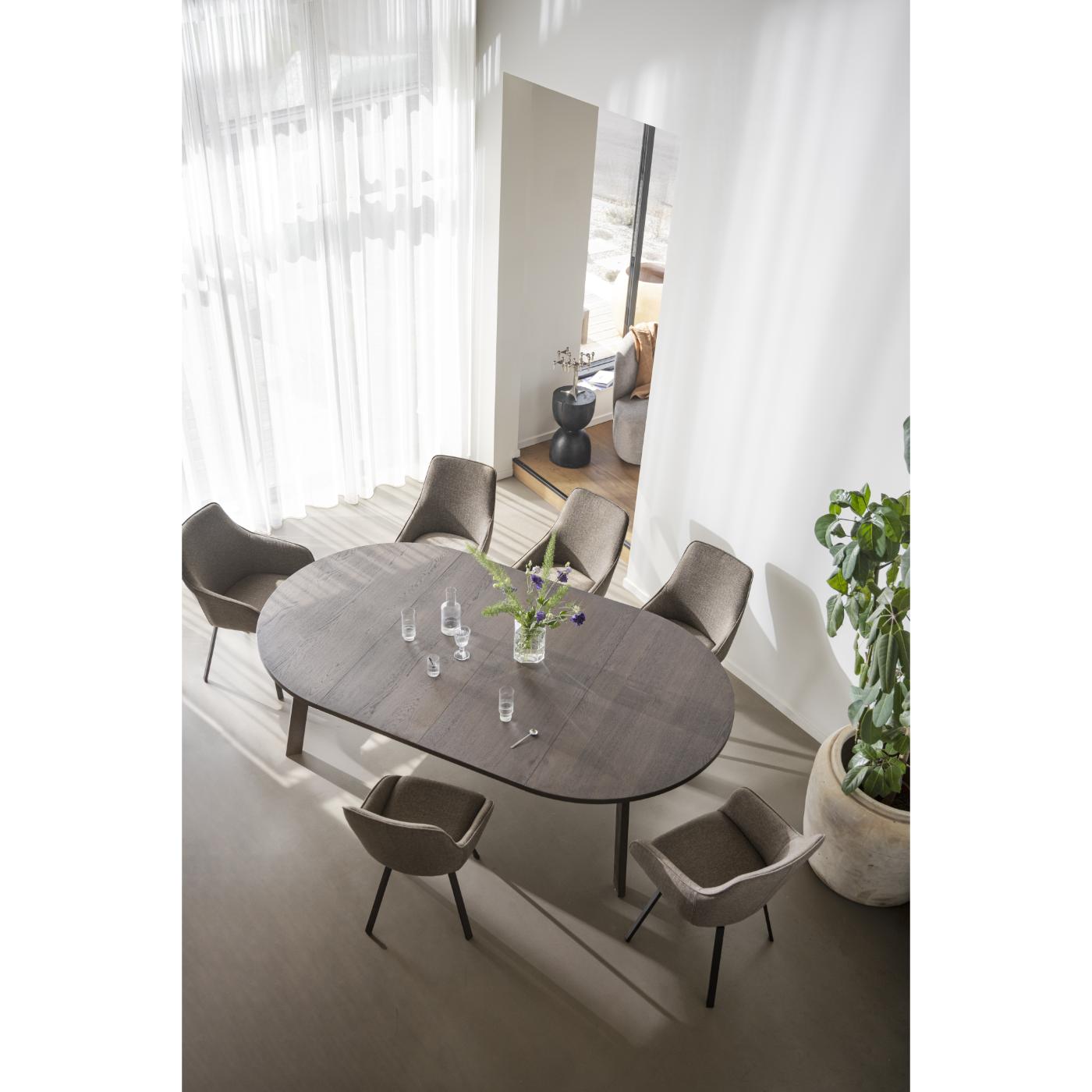 Alison tuoli musta metallijalka / tumma beige kangas