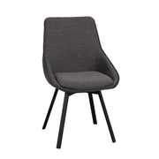 Alison tuoli musta metallijalka / harmaa kangas