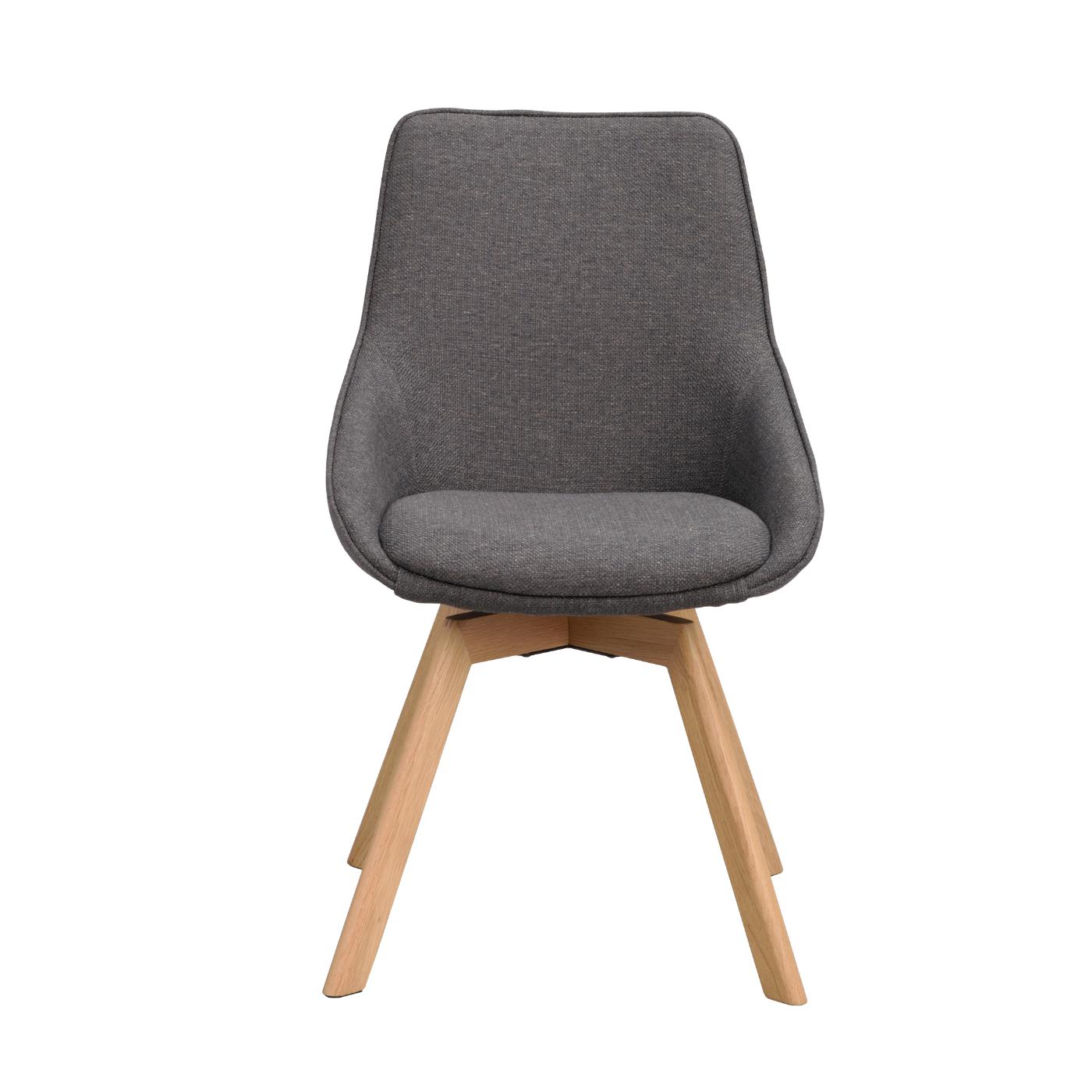 Alison tuoli lakattu tammijalka / harmaa kangas