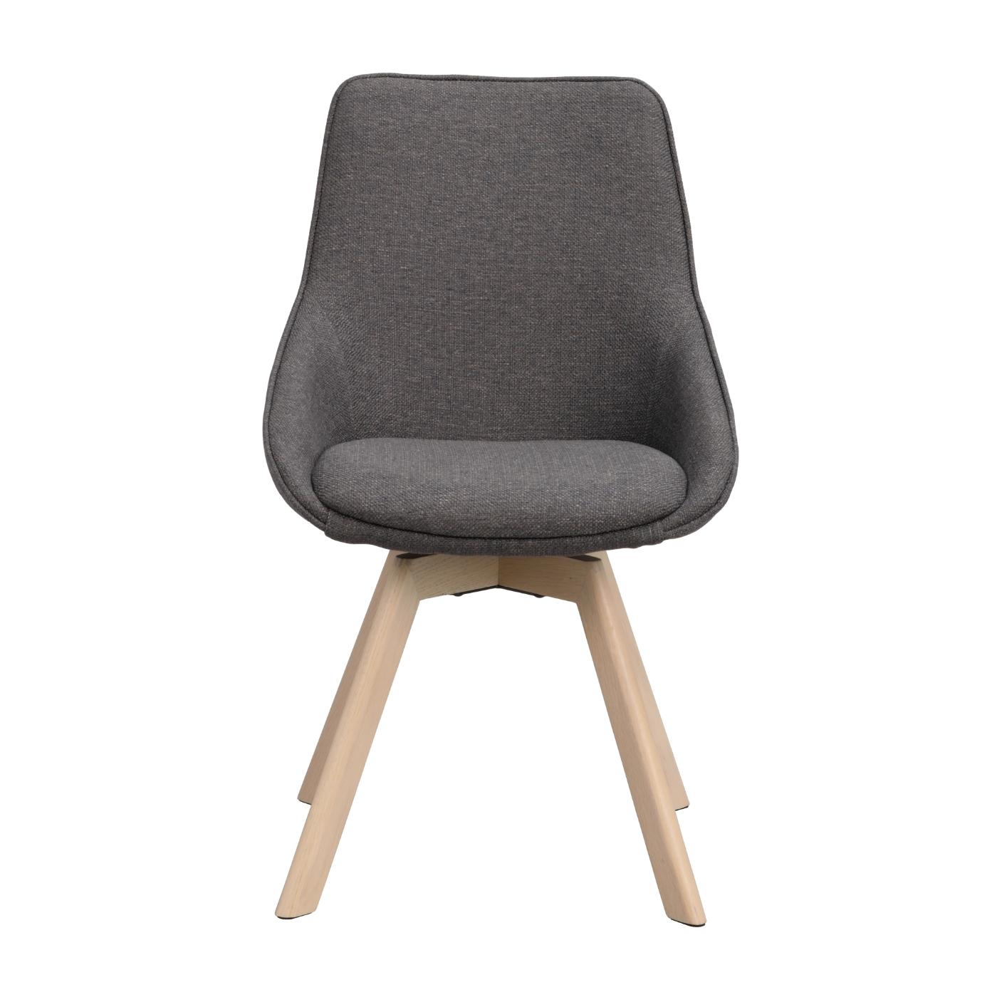 Alison tuoli valkolakattu tammijalka / harmaa kangas