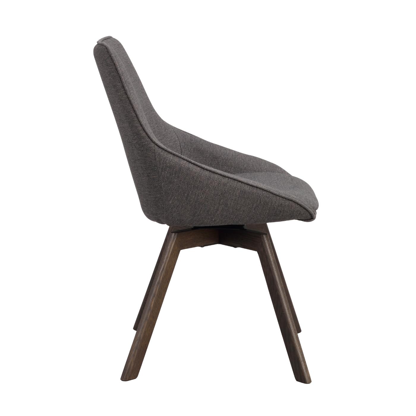 Alison tuoli ruskealakattu tammijalka / harmaa kangas