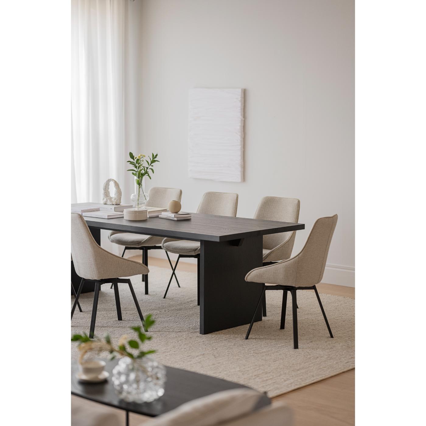 Alison tuoli musta metallijalka / beige kangas