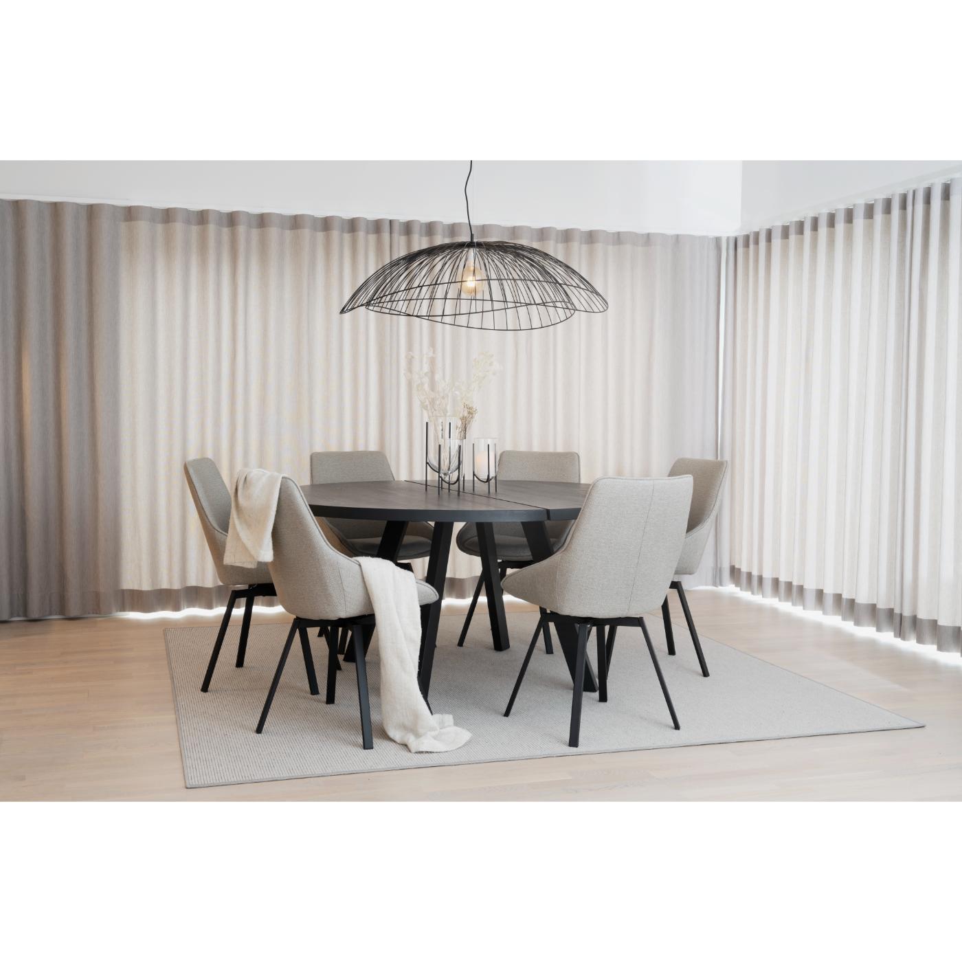 Alison tuoli musta metallijalka / beige kangas