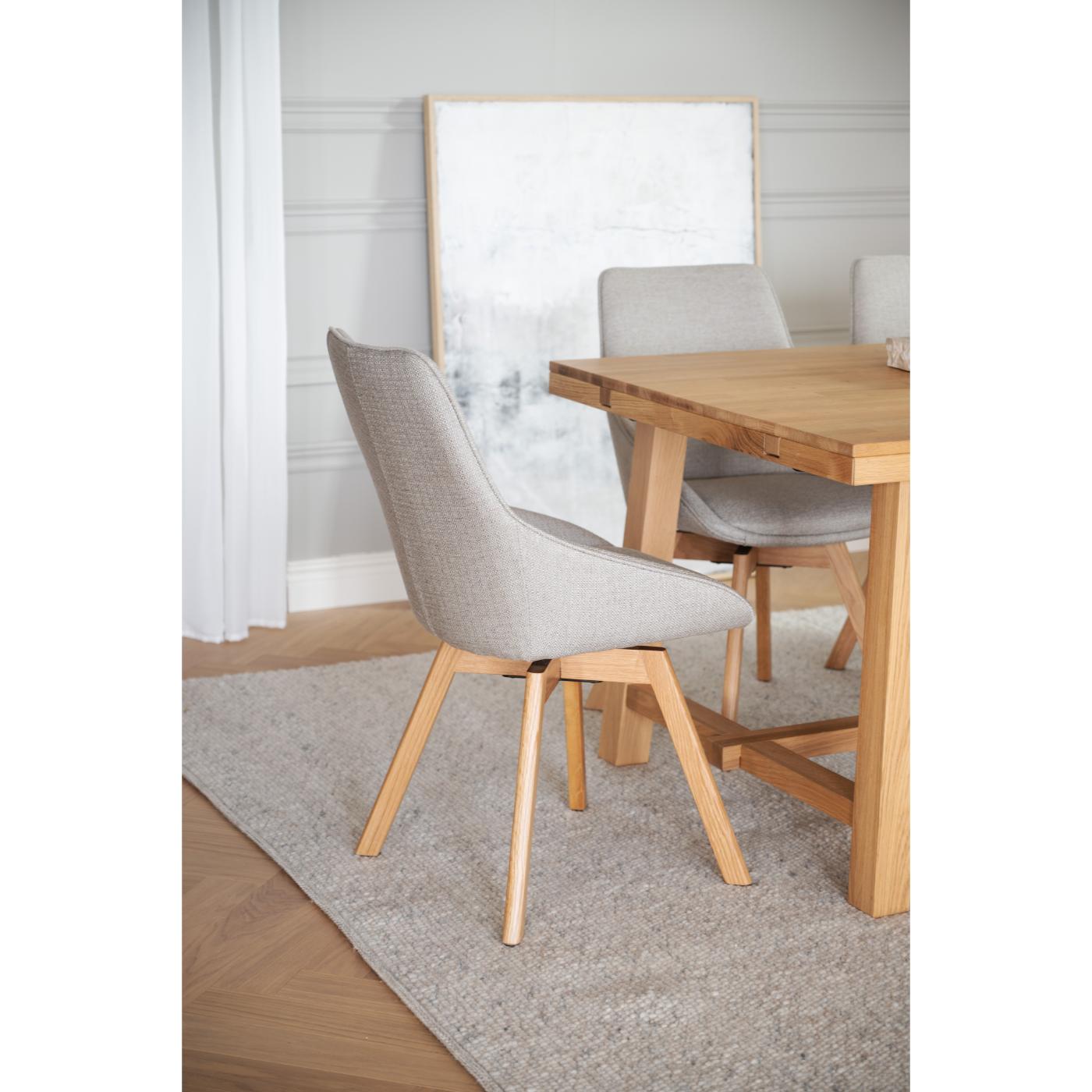 Alison tuoli lakattu tammijalka / vaalea beige kangas