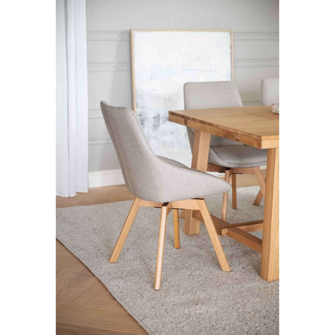 Alison tuoli lakattu tammijalka / beige kangas