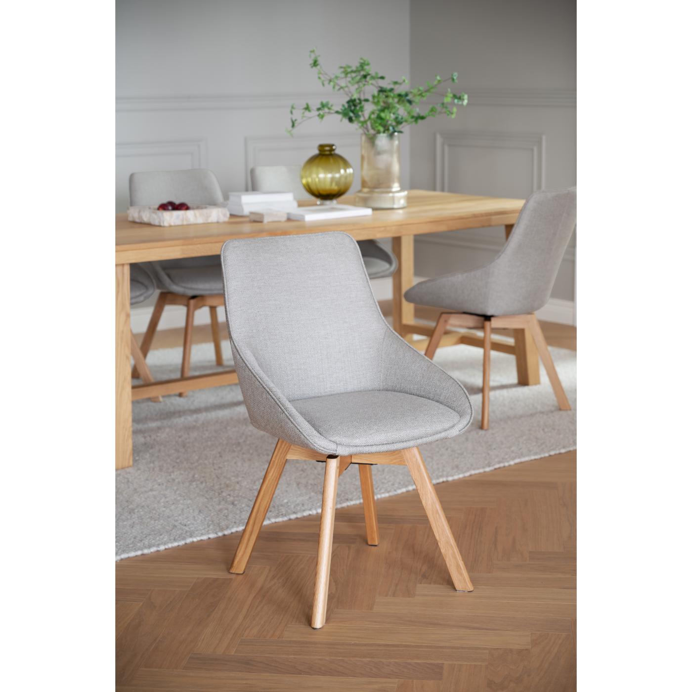 Alison tuoli lakattu tammijalka / vaalea beige kangas