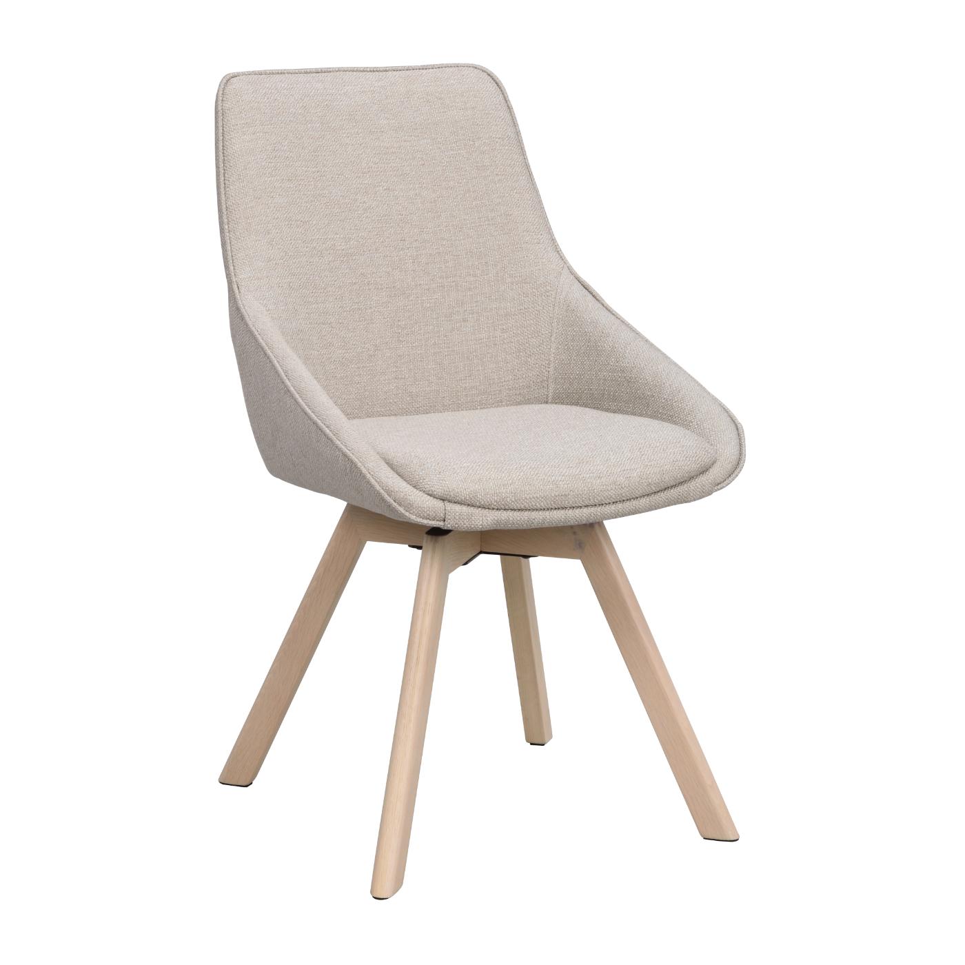 Alison tuoli valkolakattu tammijalka / beige kangas