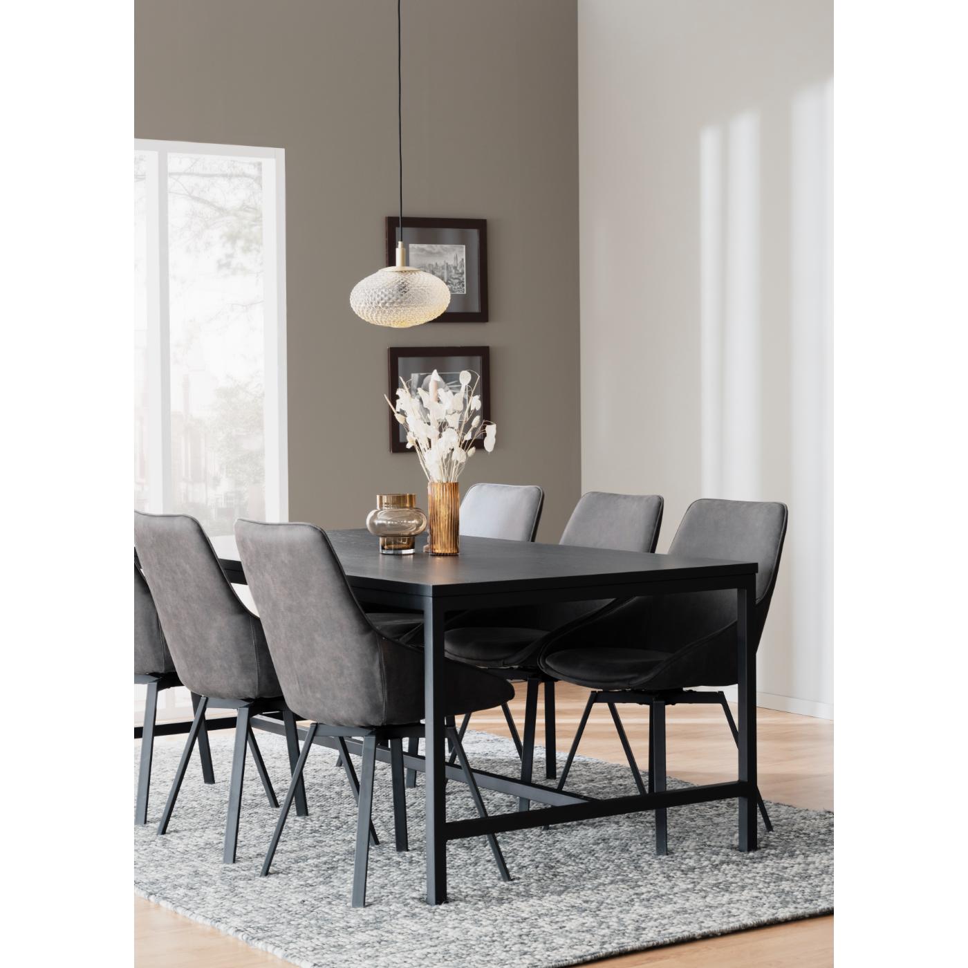 Alison tuoli musta metallijalka / tummanharmaa mikrokuitukangas