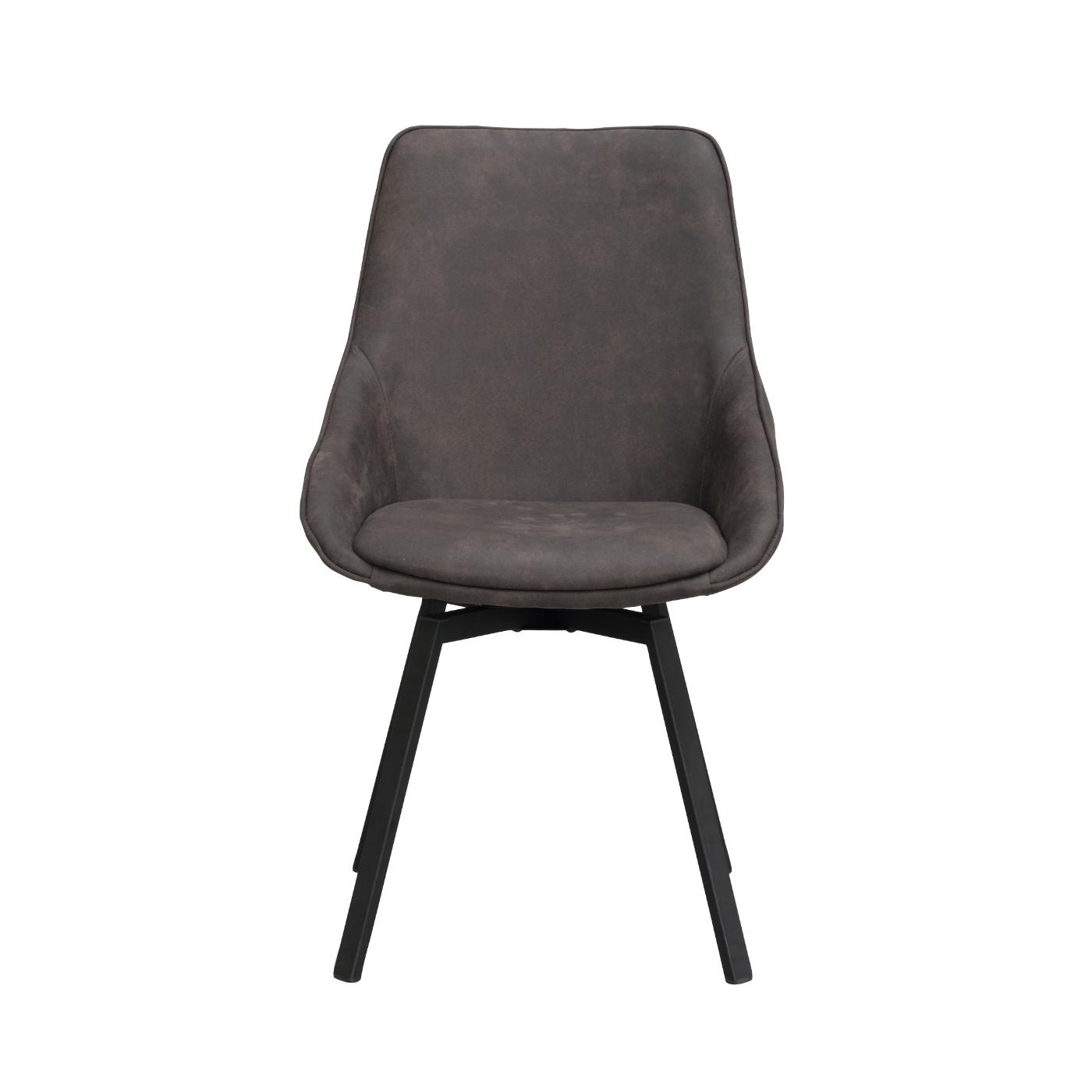 Alison tuoli musta metallijalka / tummanharmaa mikrokuitukangas