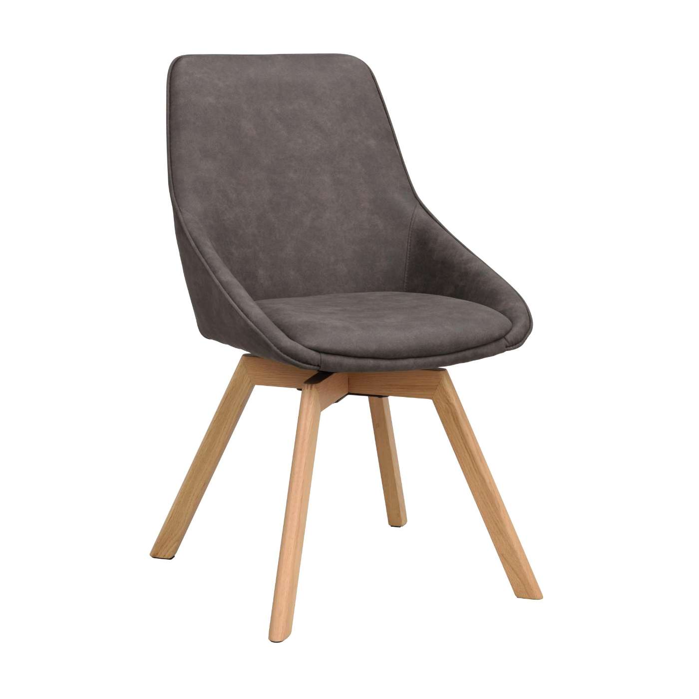 Alison tuoli lakattu tammijalka / tummanharmaa mikrokuitukangas