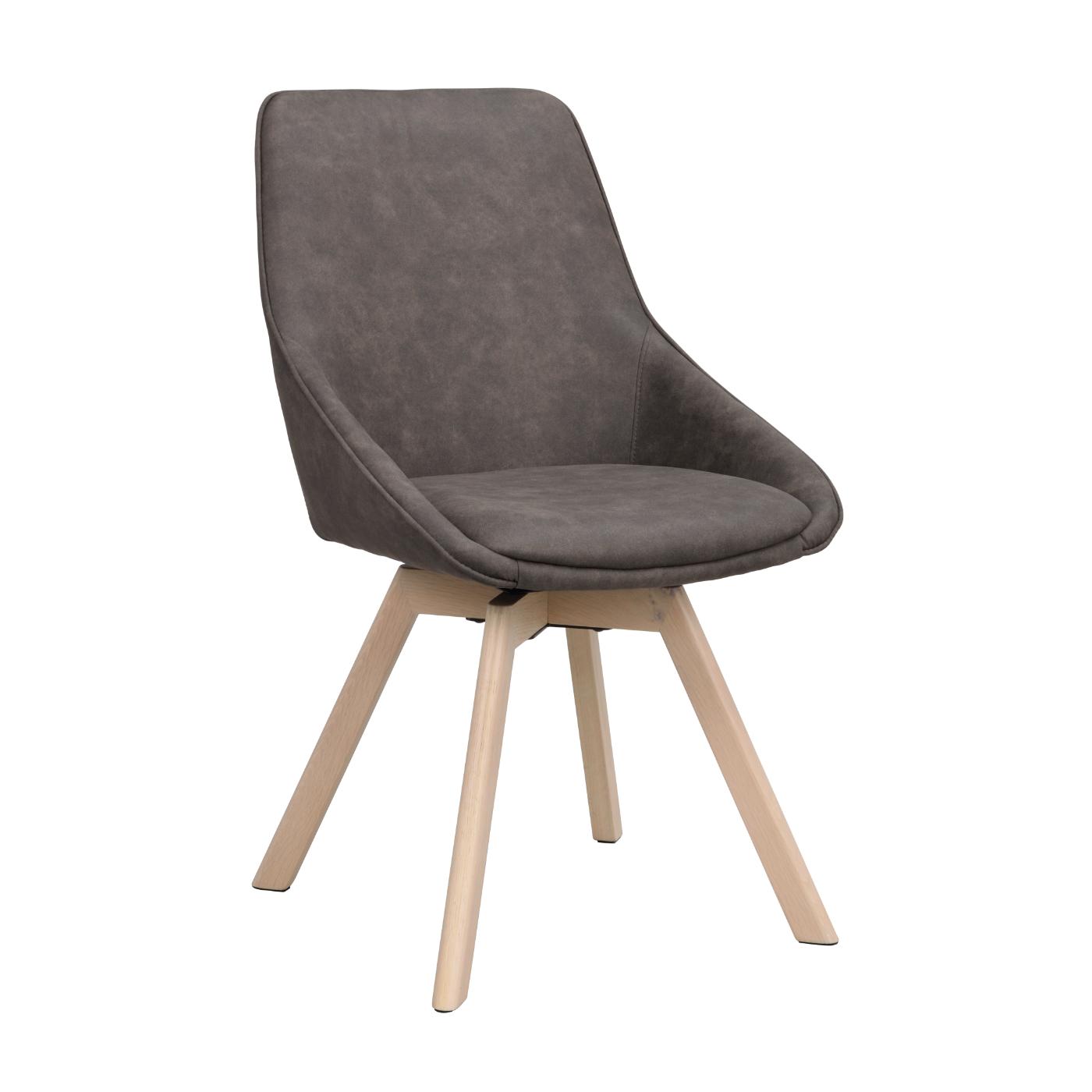 Alison tuoli valkolakattu tammijalka / tummanharmaa mikrokuitukangas