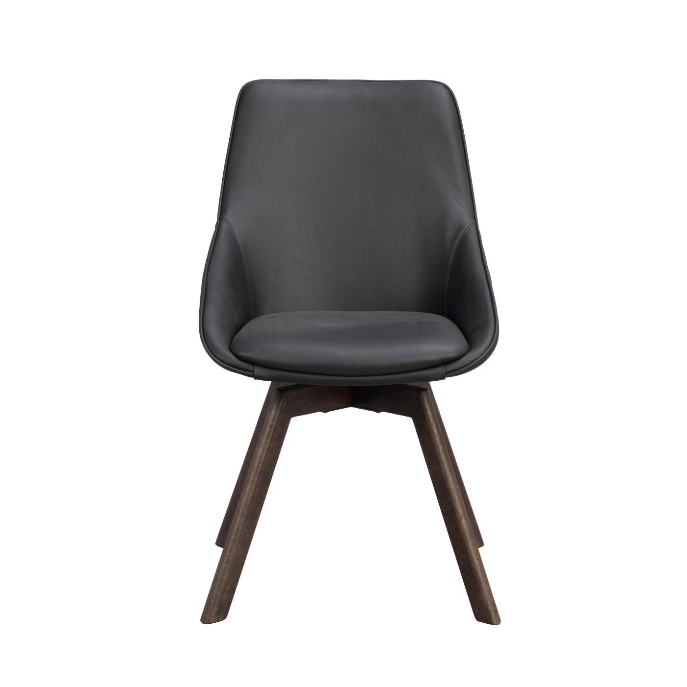 Alison tuoli ruskealakattu tammijalka / musta nahka