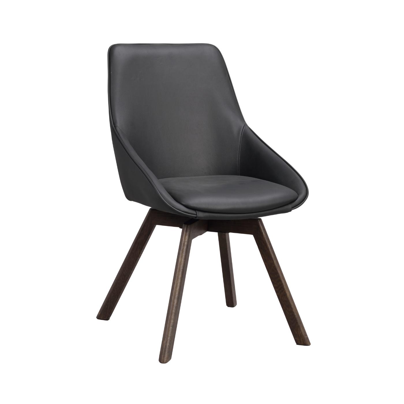 Alison tuoli ruskealakattu tammijalka / musta nahka