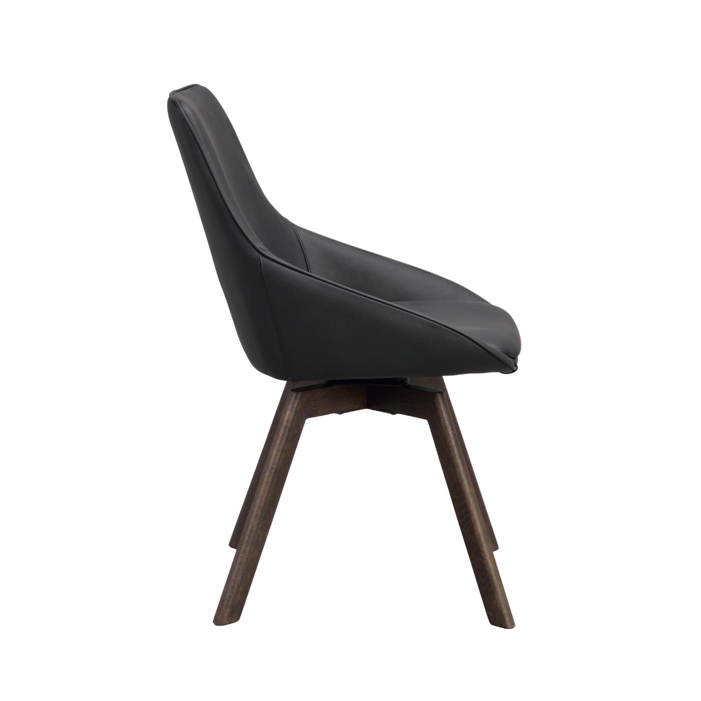 Alison tuoli ruskealakattu tammijalka / musta nahka