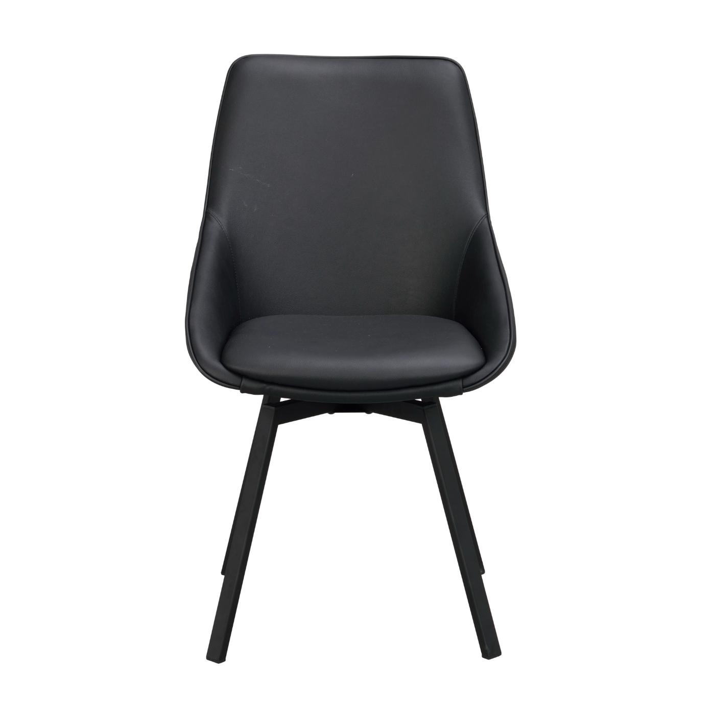 Alison tuoli musta metallijalka / musta nahka