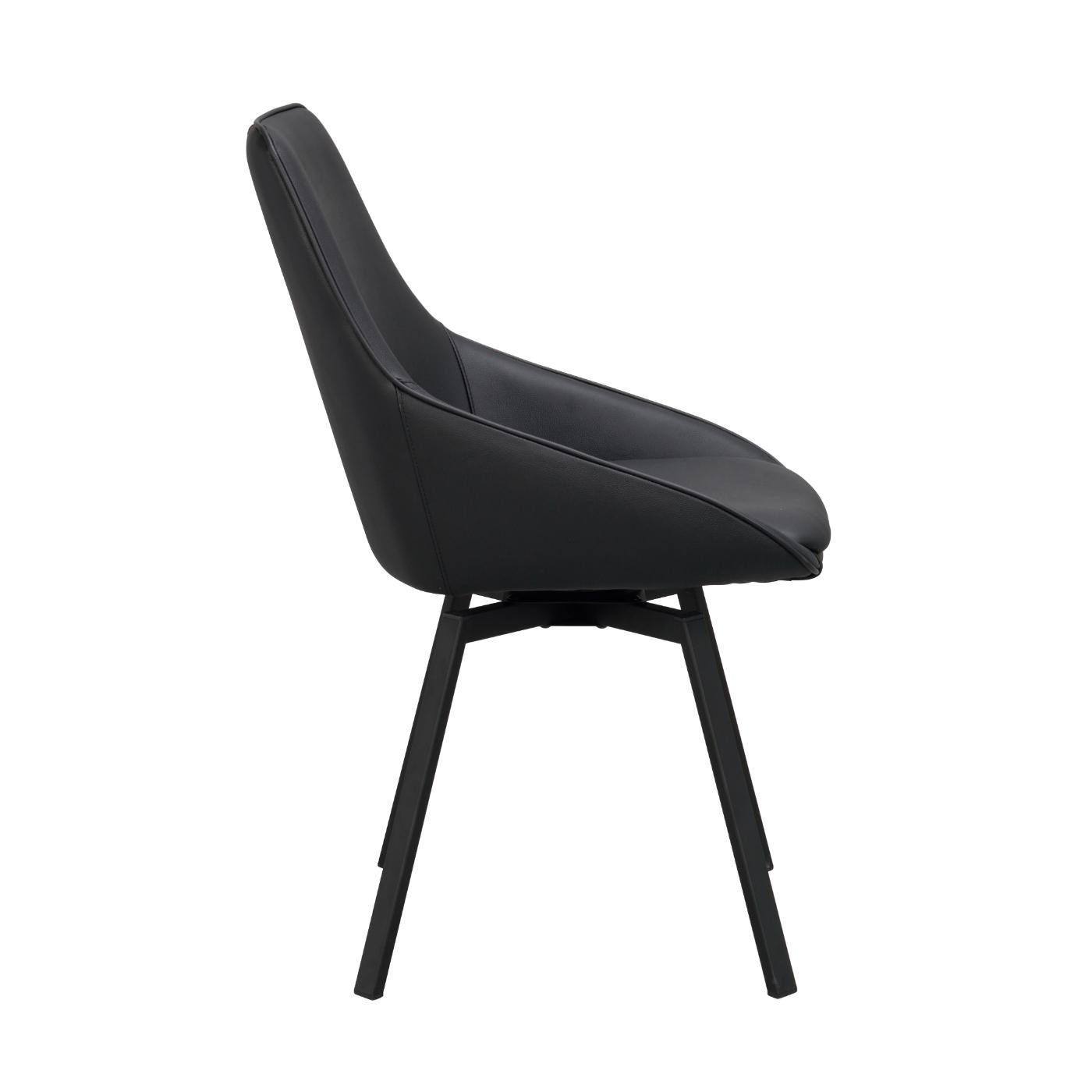 Alison tuoli musta metallijalka / musta nahka