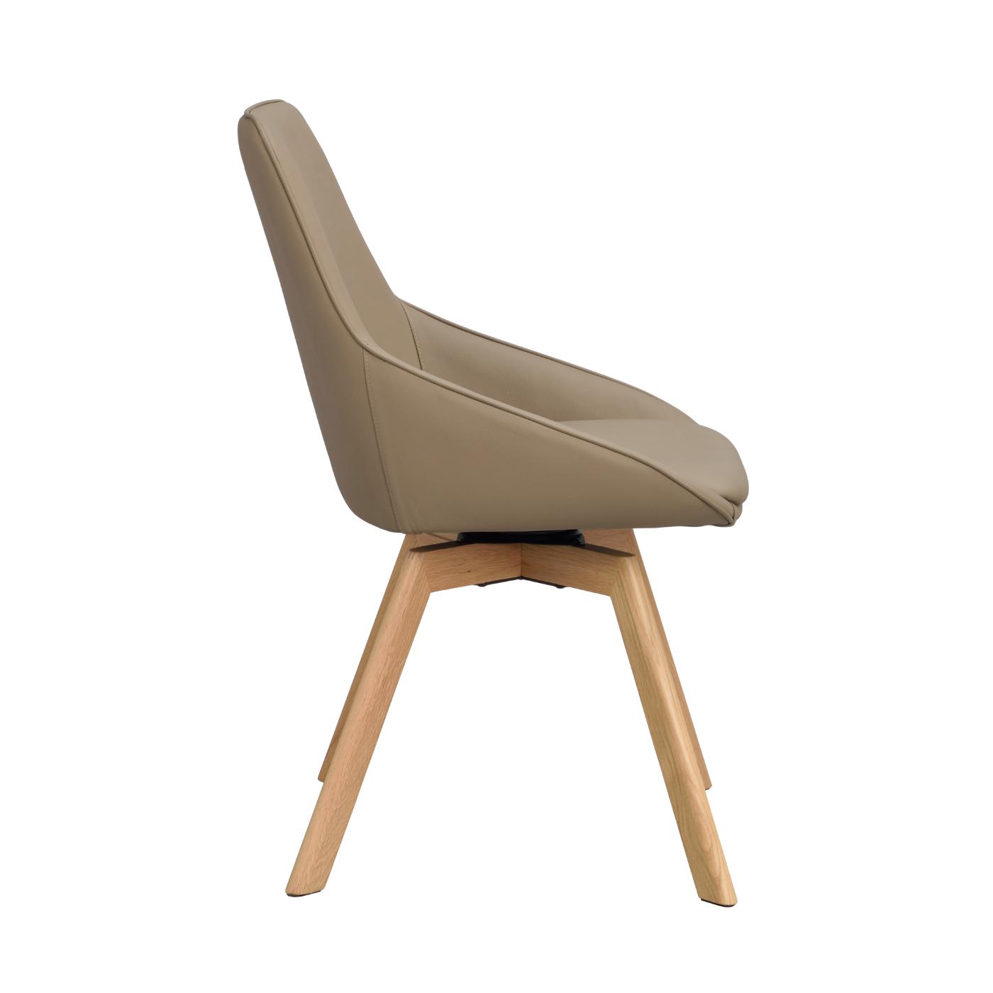 Alison tuoli lakattu tammijalka / beige nahka