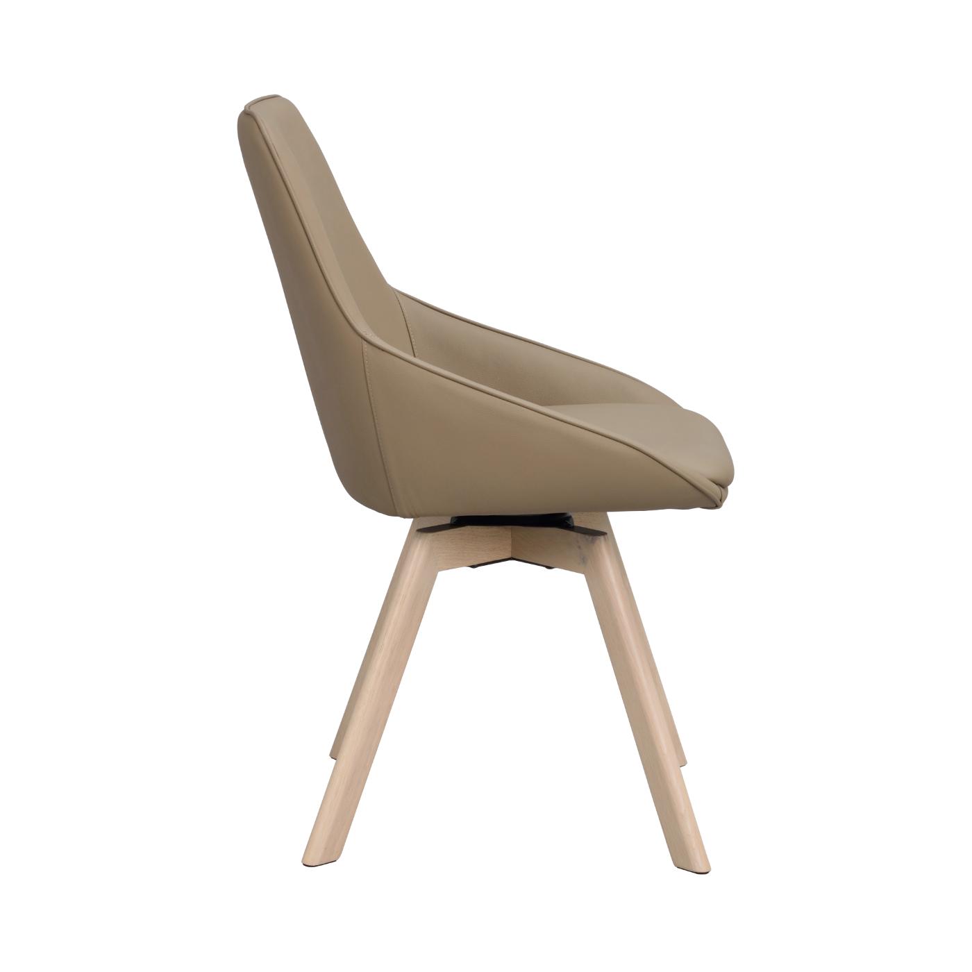 Alison tuoli valkolakattu tammijalka / beige nahka