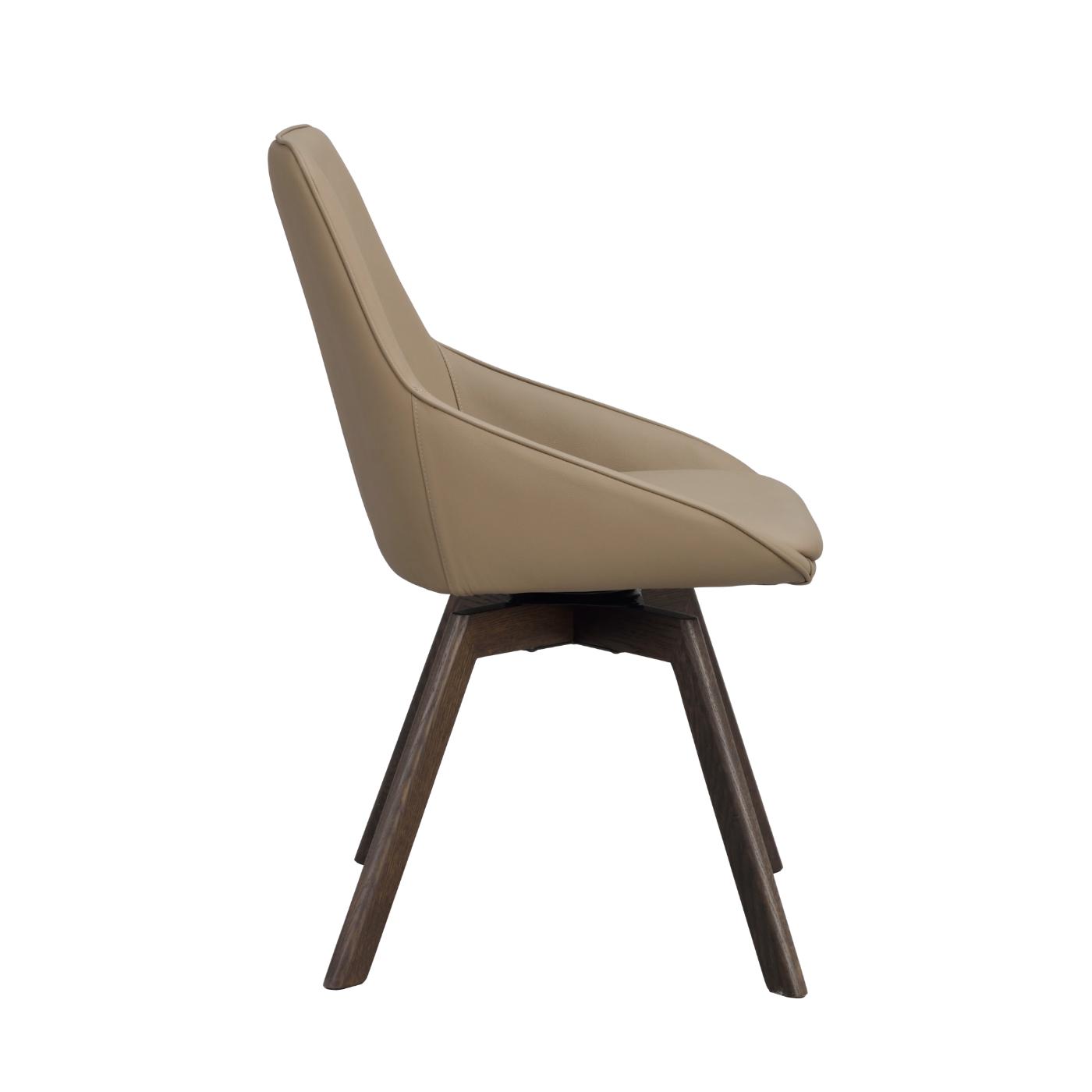 Alison tuoli ruskealakattu tammijalka / beige nahka