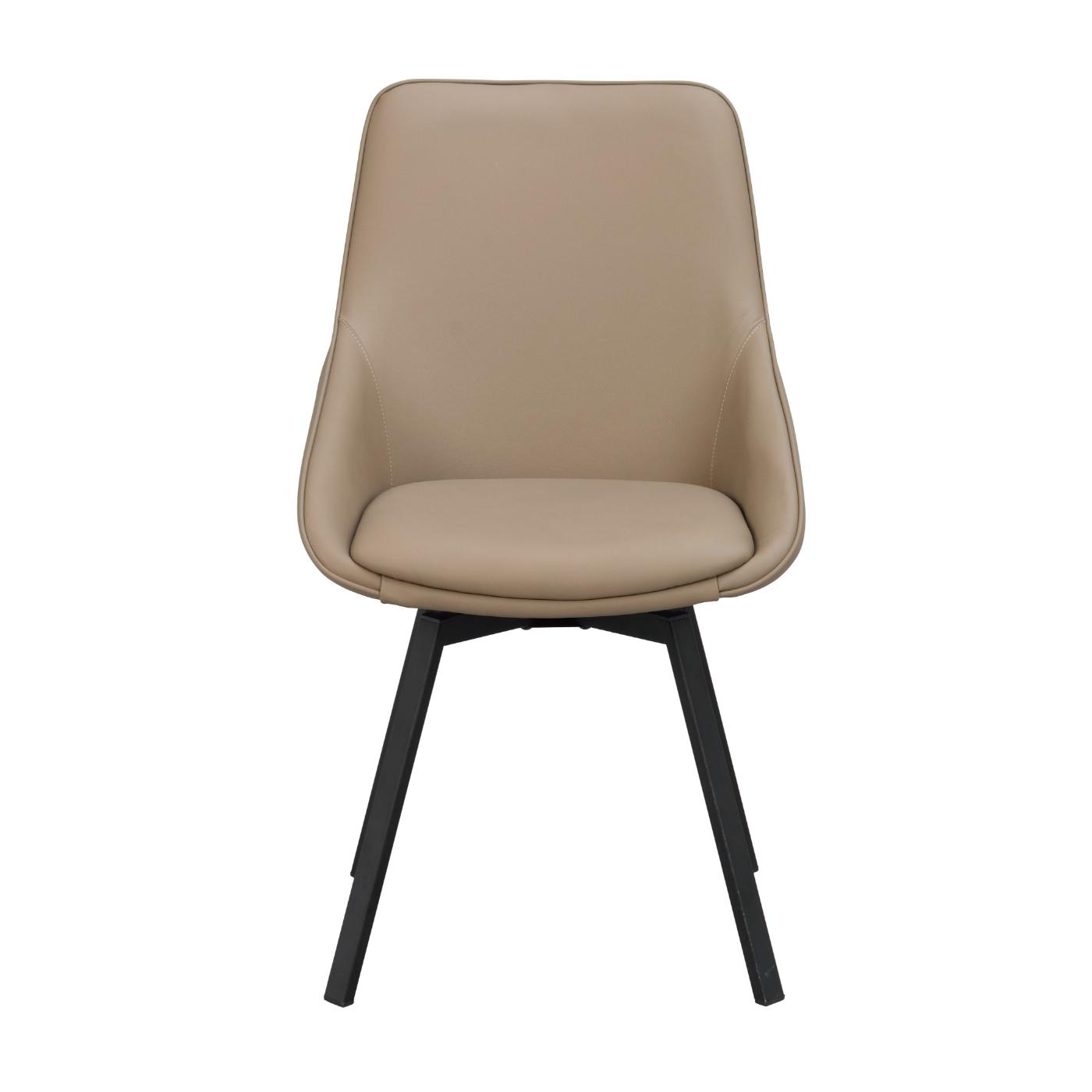 Alison tuoli musta metallijalka / beige nahka
