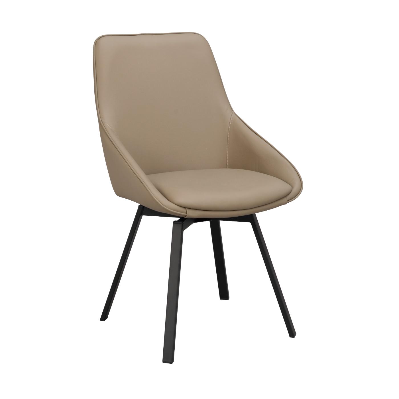Alison tuoli musta metallijalka / beige nahka