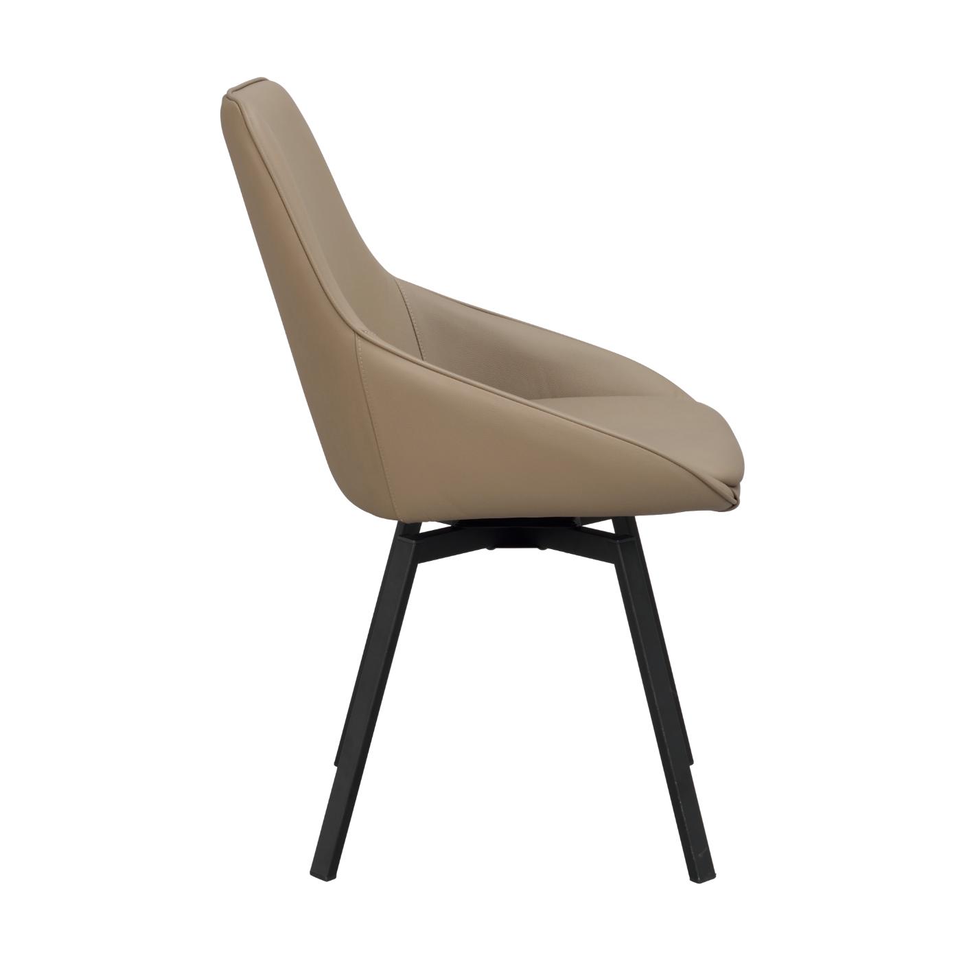 Alison tuoli musta metallijalka / beige nahka