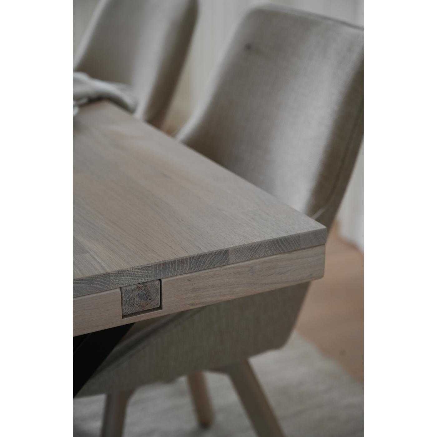 Alison tuoli valkolakattu tammijalka / vaalea beige kangas