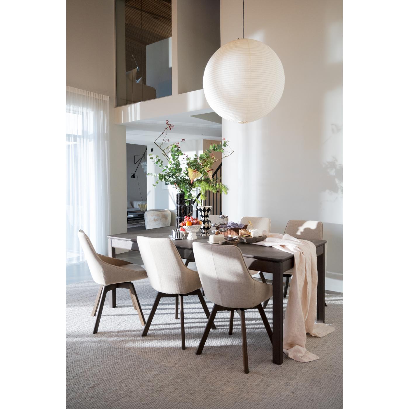 Alison tuoli ruskealakattu tammijalka / tumma beige kangas