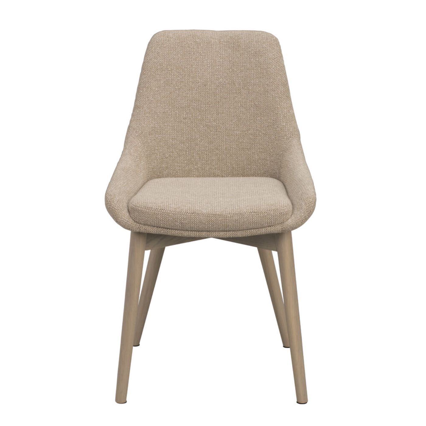 Denley-tuoli, vaalea beige kangas/valkopestyt tammijalat